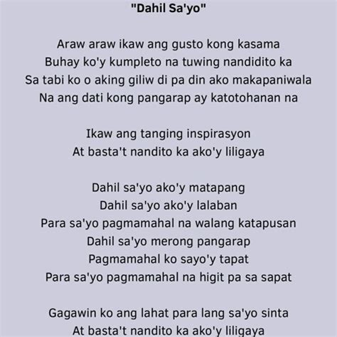 Ang swerte ko dahil sayo in English with examples .